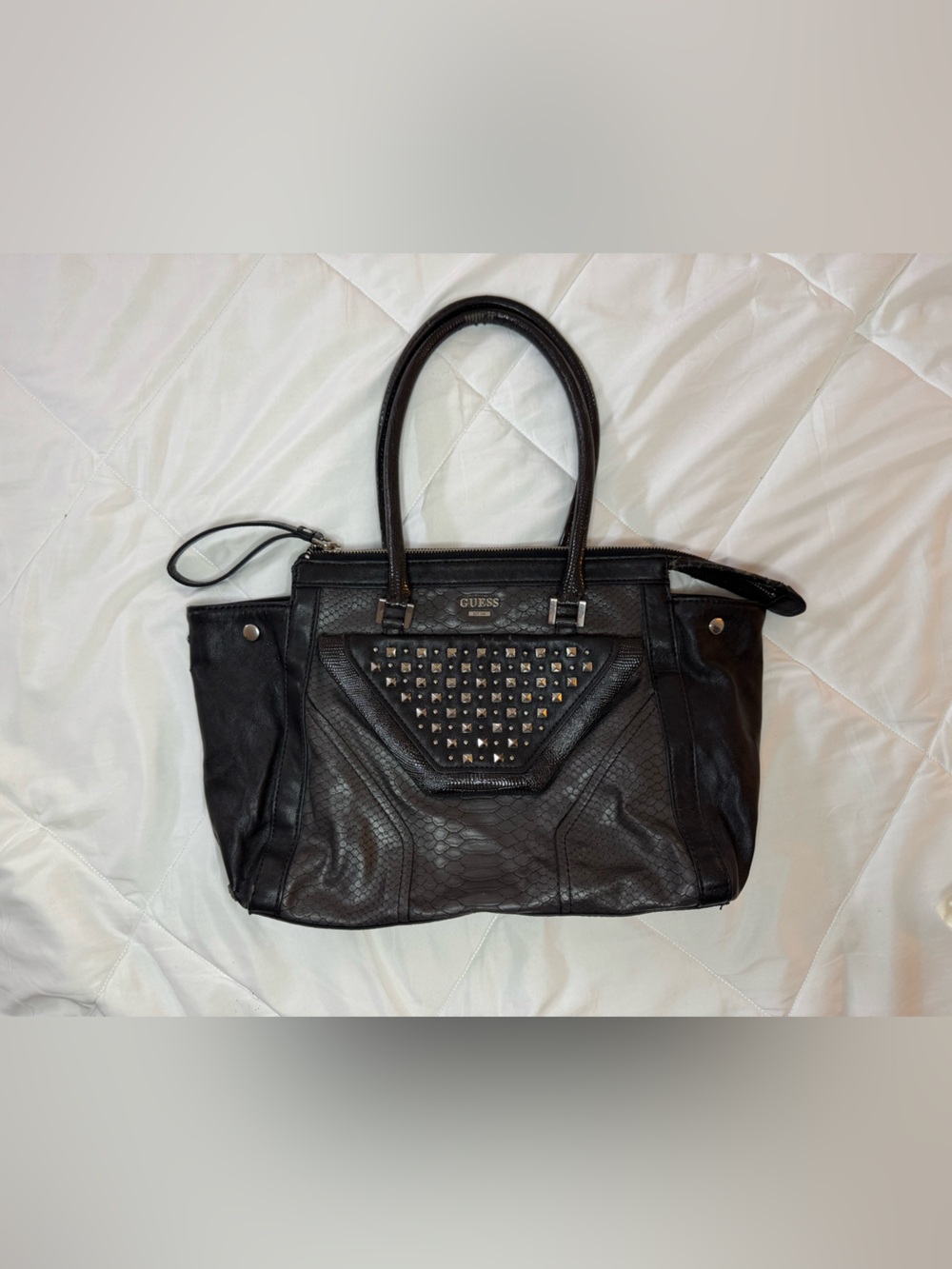 Y2K Guess Tough Luv Tawny Purse Black w/ Silver Studs - Shoulder Bag